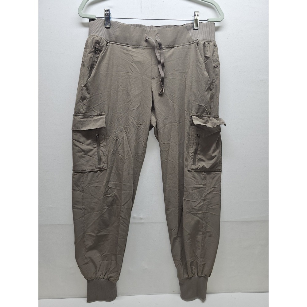 All in Motion Cargo Jogger Pants Women M Recycled Polyester Spandex Taupe